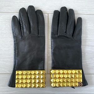 Michael Kors Black Leather Gloves Size Small